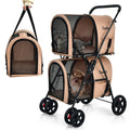 4-in-1 Double Pet Stroller | Detachable Carrier & Travel Carriage for Cats & Dogs