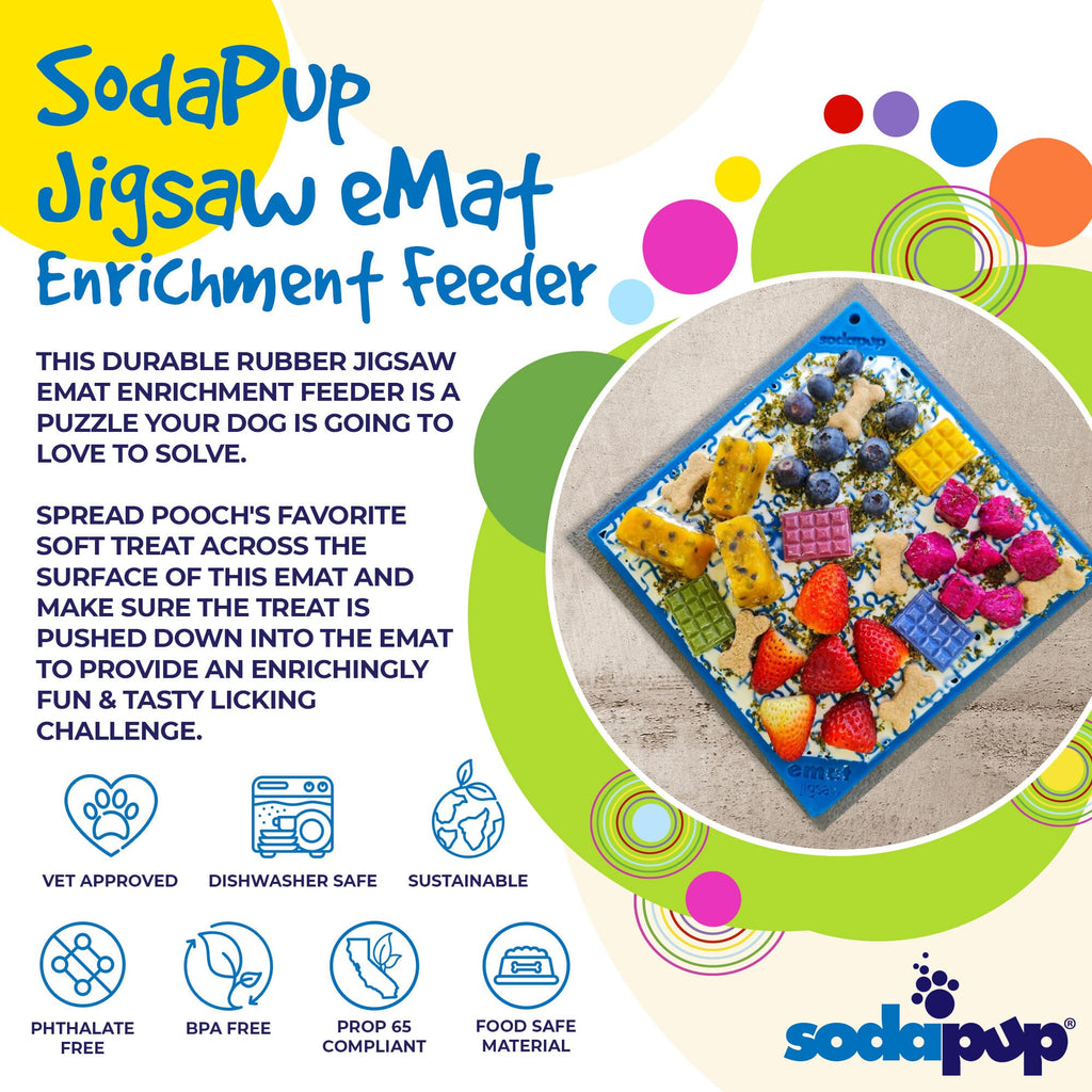 Jigsaw Puzzle eMat | Enrichment Lick Mat for Anxiety Relief in Dogs & Cats