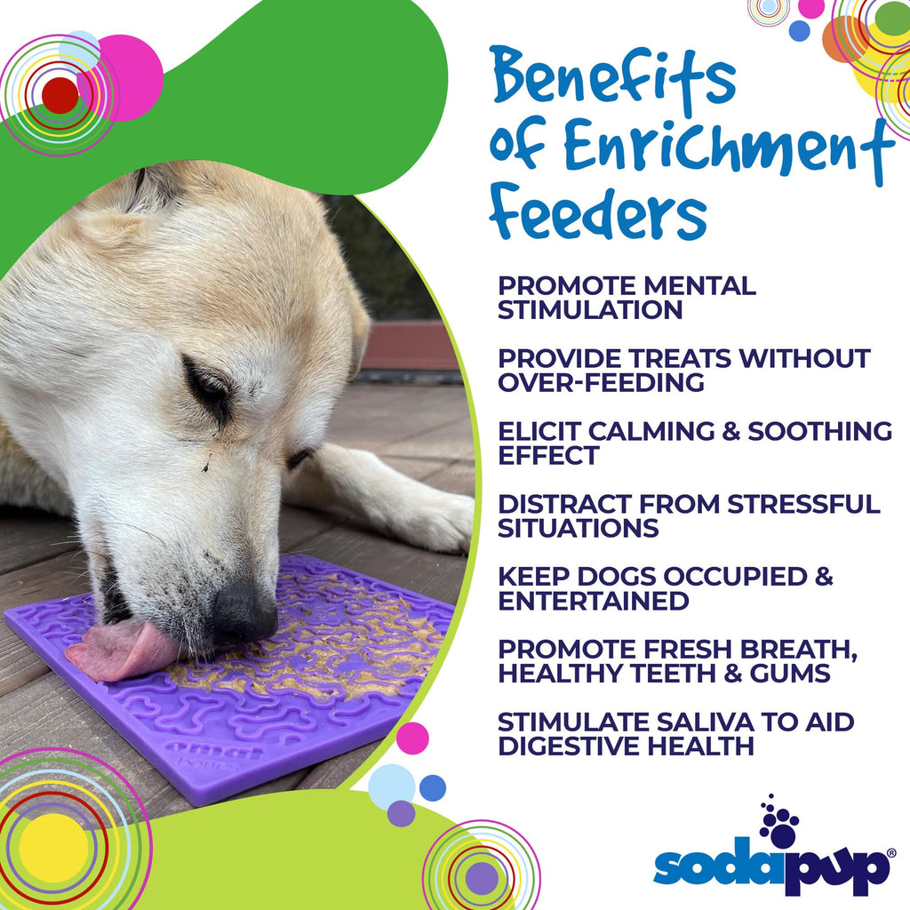 Bones eMat | SodaPup Enrichment Lick Mat for Anxiety Relief in Dogs & Cats