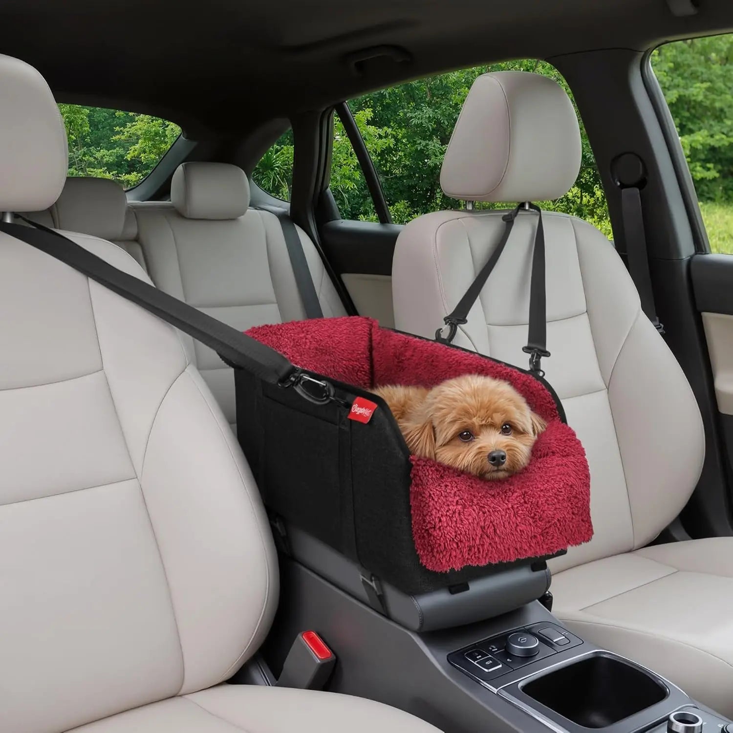 Center Console Dog Car Seat | Portable Booster Seat for Small Dogs