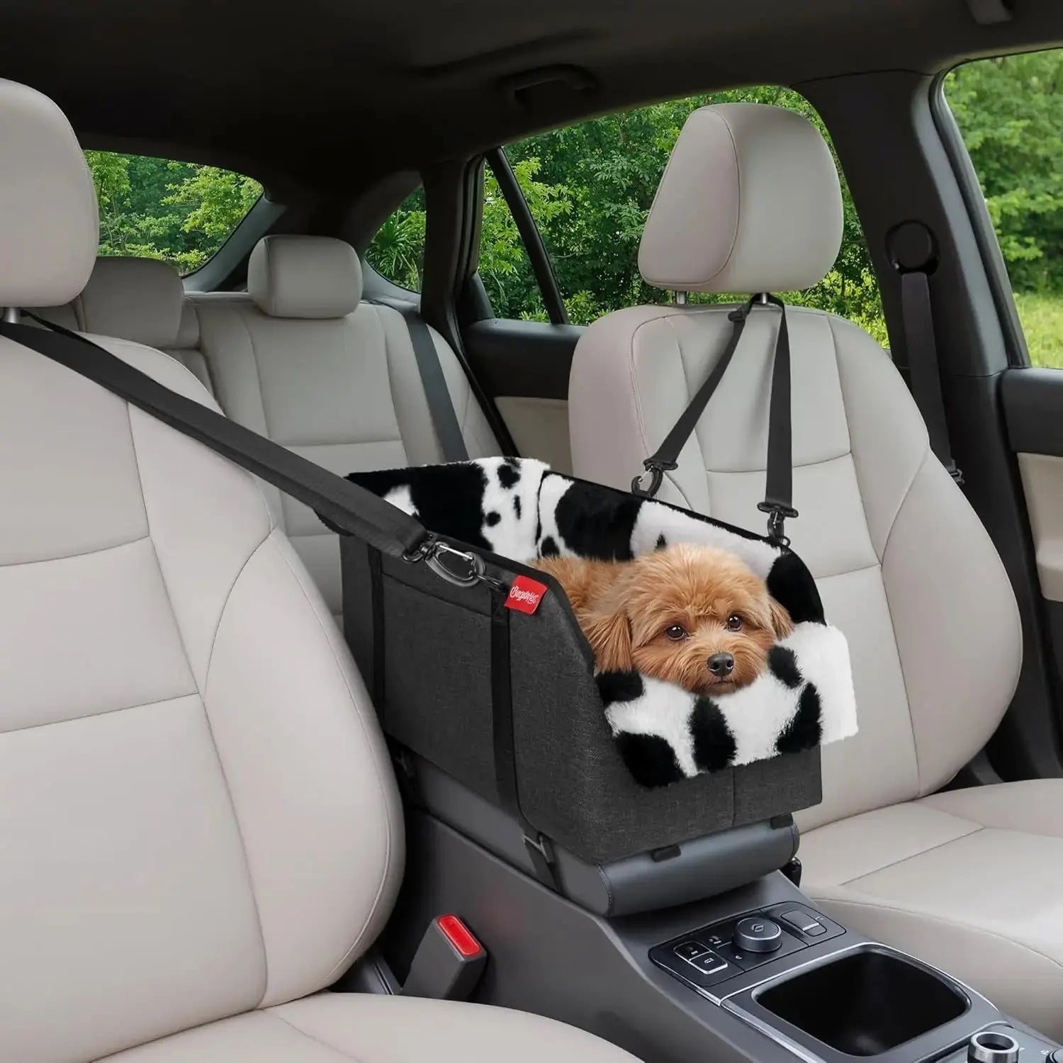 Center Console Dog Car Seat | Portable Booster Seat for Small Dogs