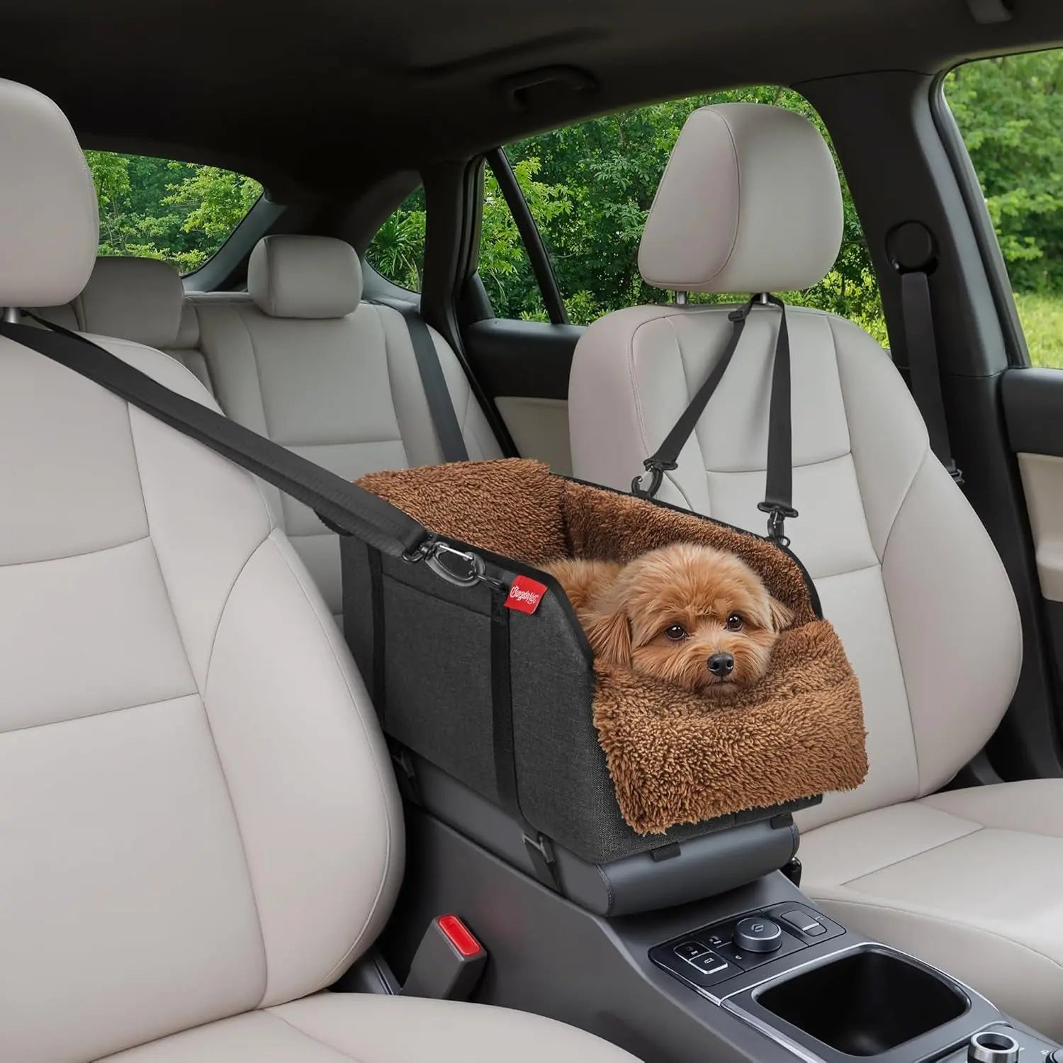 Center Console Dog Car Seat | Portable Booster Seat for Small Dogs