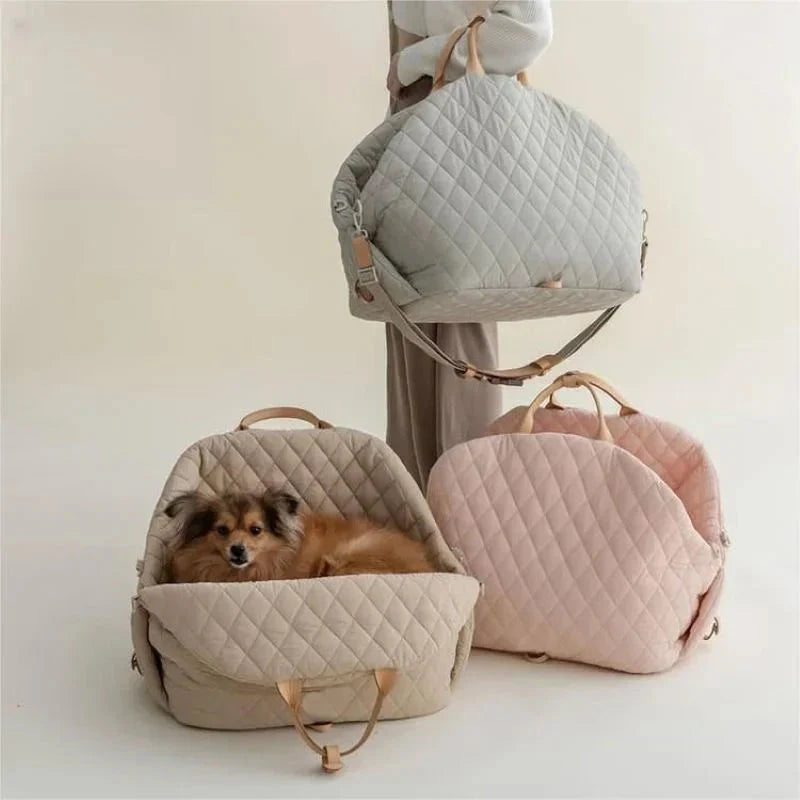 The Verona Luxe Carrier | Quilted Designer Pet Tote for Cats & Small Dogs
