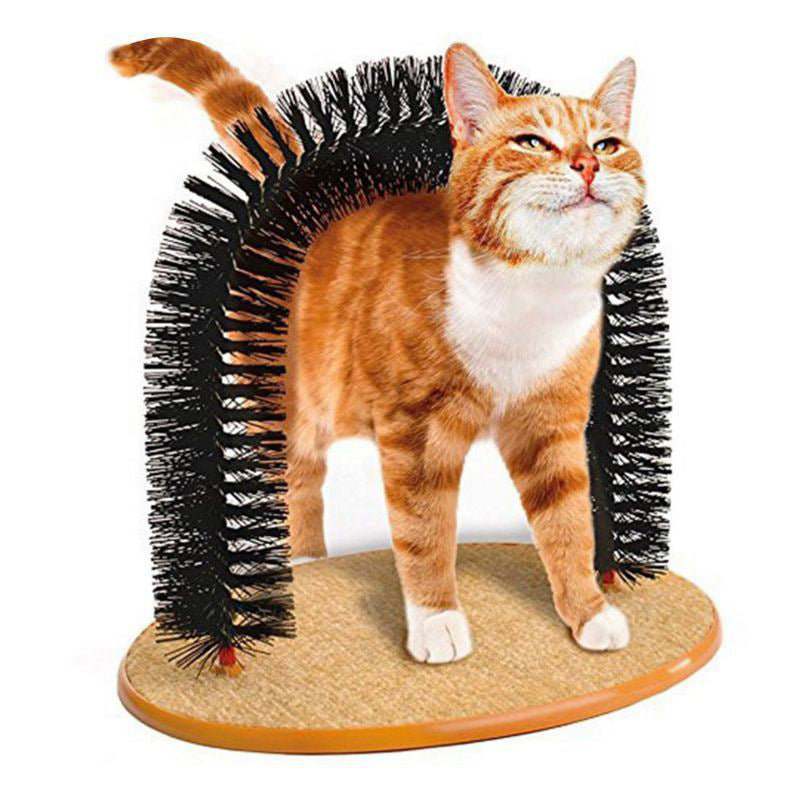 2-in-1 Cat Grooming Arch & Scratcher | Self-Grooming Toy for Happy, Itchy Cats