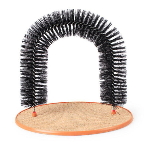 2-in-1 Cat Grooming Arch & Scratcher | Self-Grooming Toy for Happy, Itchy Cats
